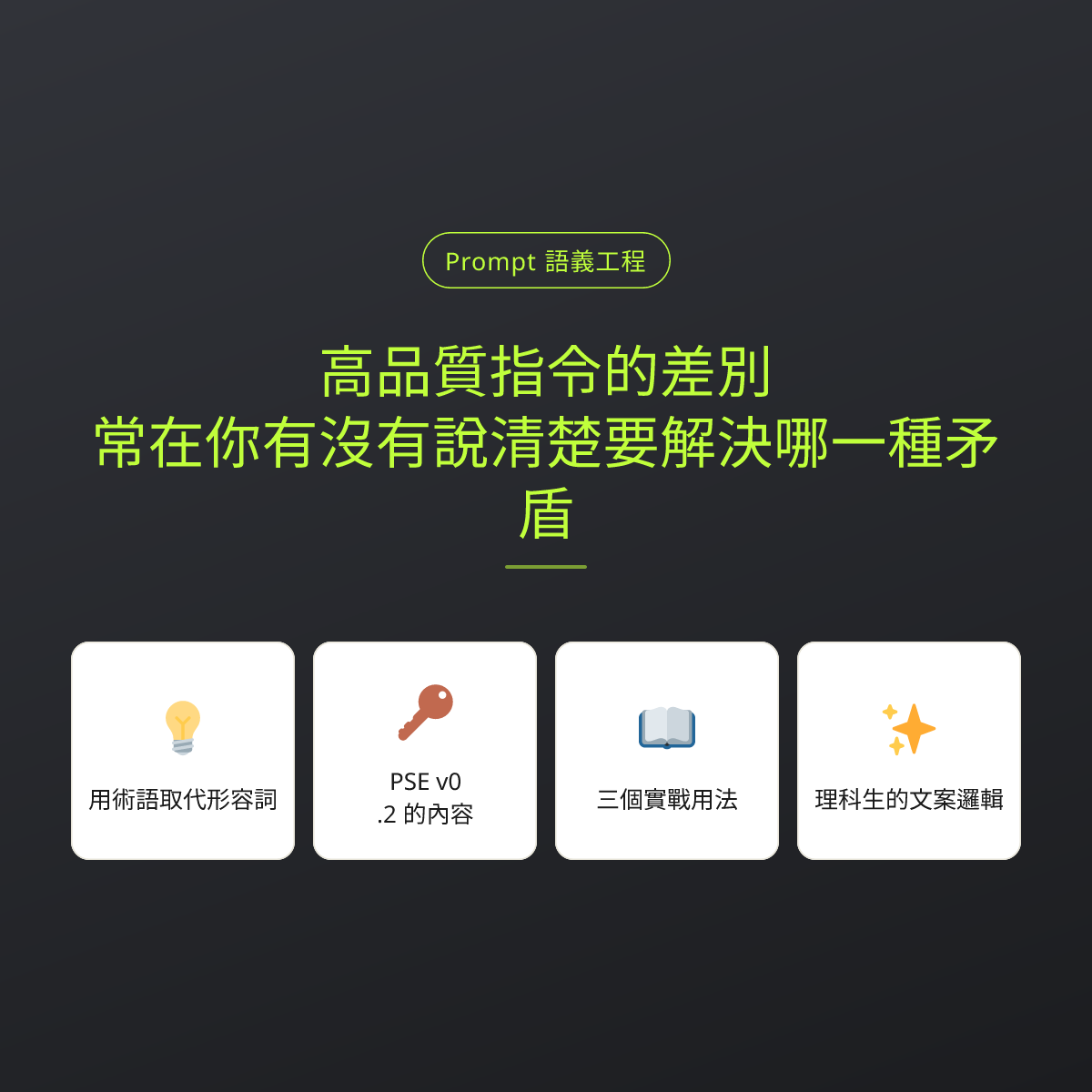 高品質指令的差別，常在你有沒有說清楚要解決哪一種矛盾：文章重點卡