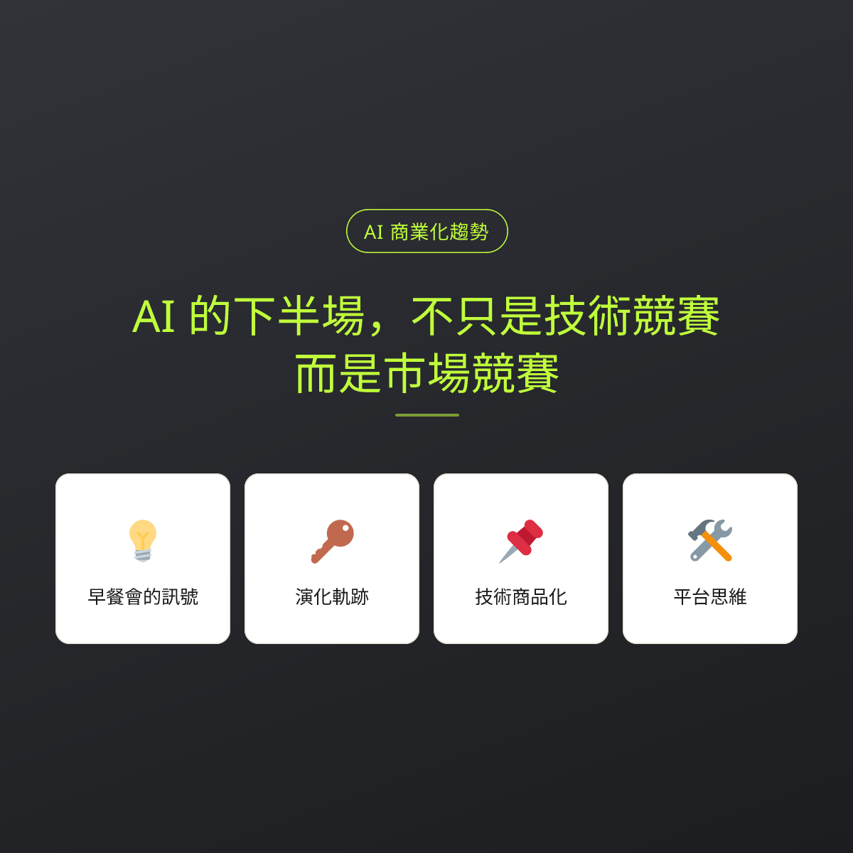 AI 的下半場，不只是技術競賽，而是市場競賽：文章重點卡