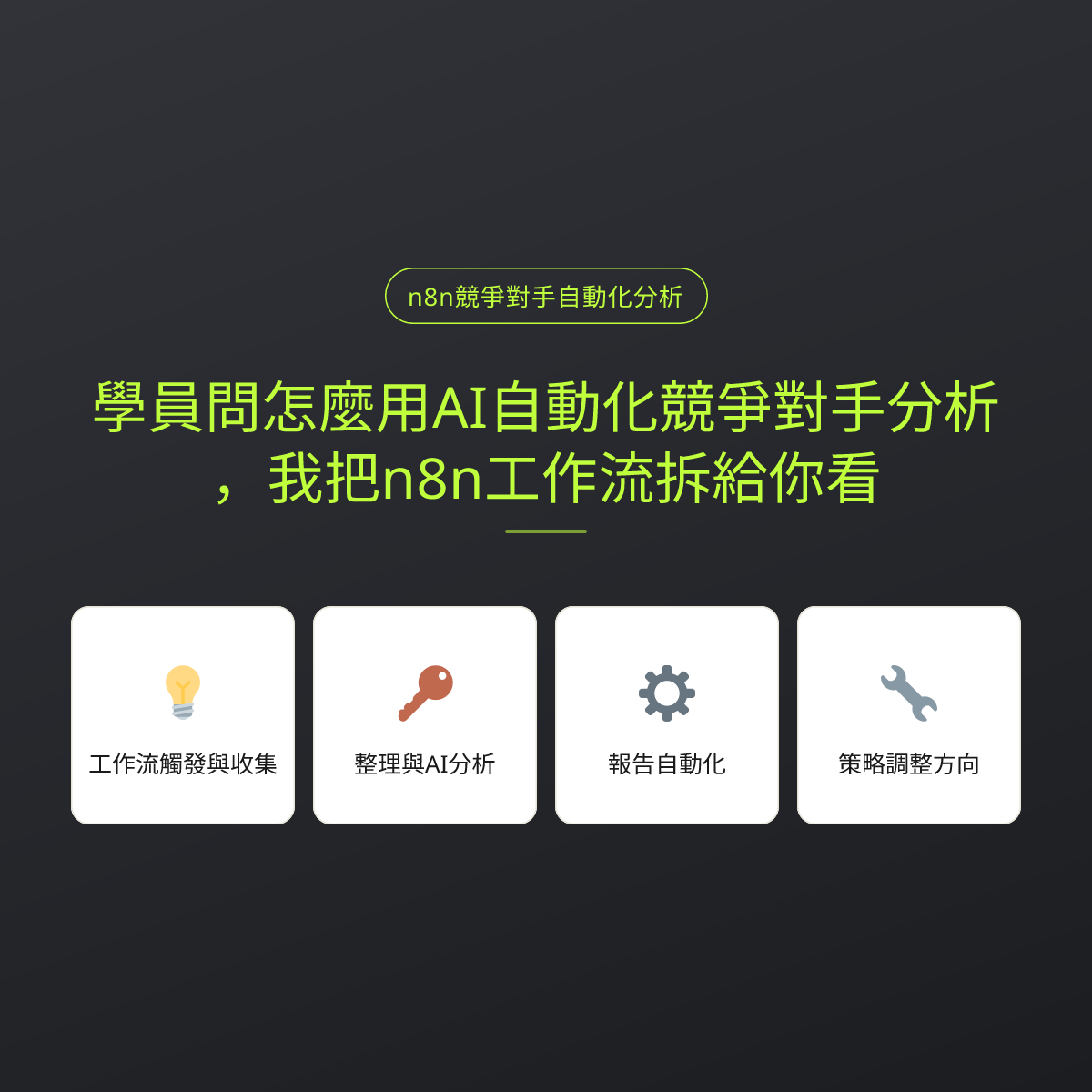 學員問怎麼用AI自動化競爭對手分析，我把n8n工作流拆給你看