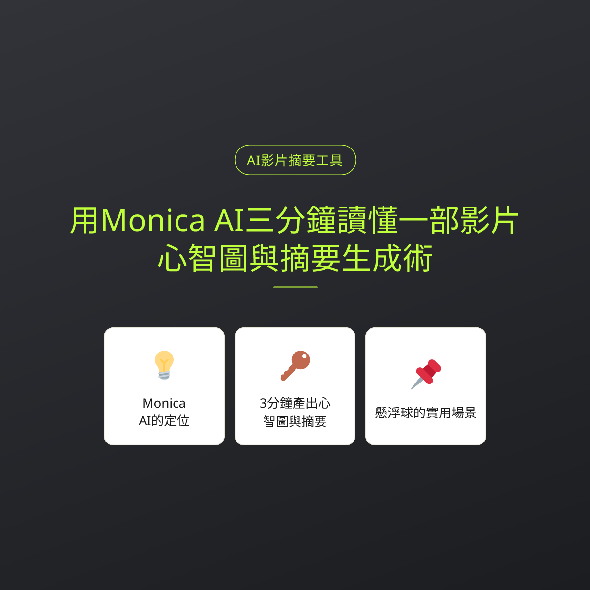 用Monica AI三分鐘讀懂一部影片：心智圖與摘要生成術