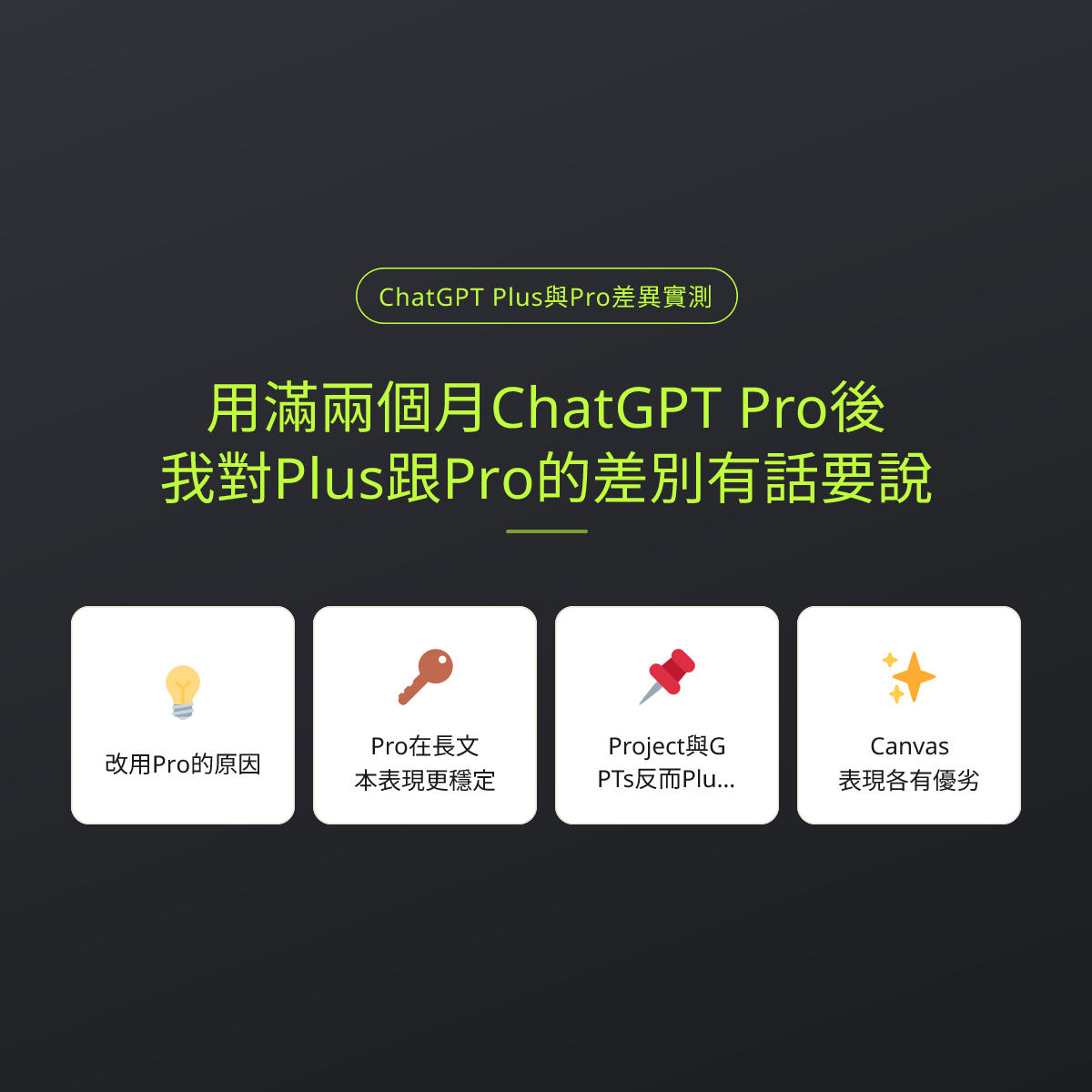 用滿兩個月ChatGPT Pro後，我對Plus跟Pro的差別有話要說