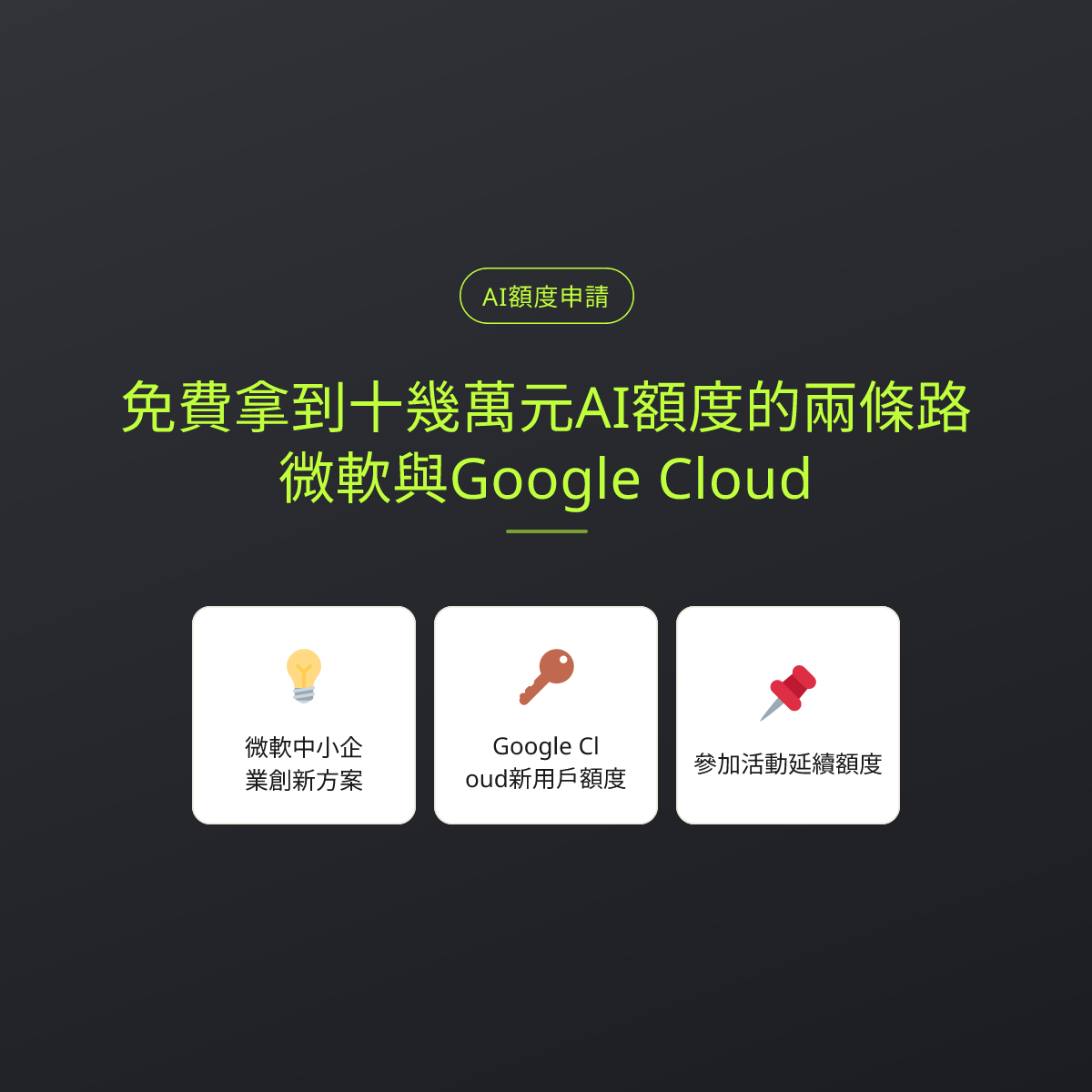 免費拿到十幾萬元AI額度的兩條路：微軟與Google Cloud