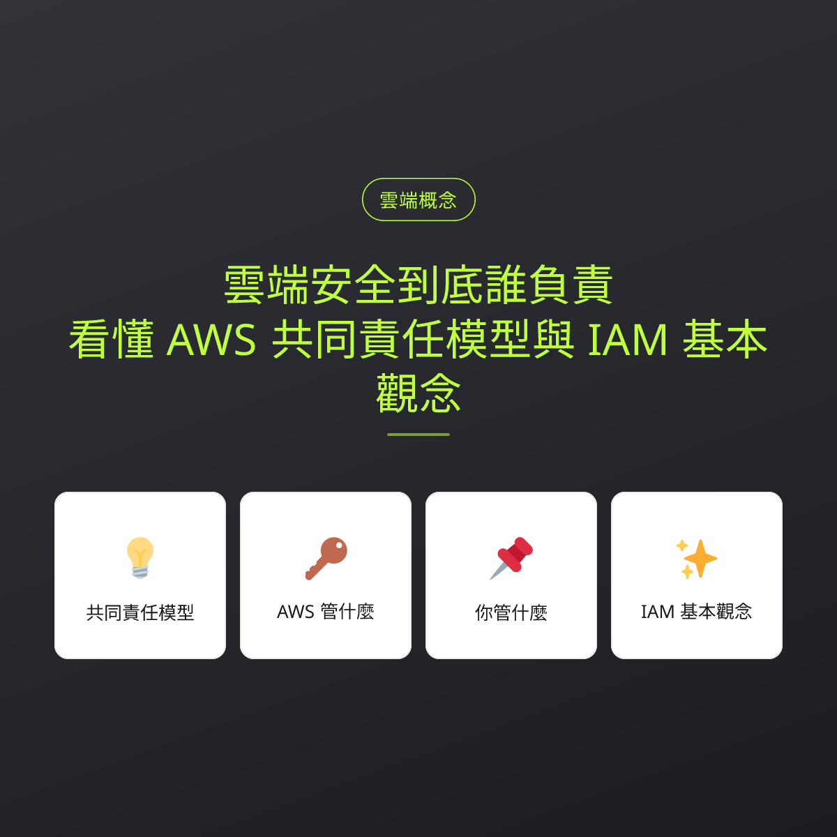 雲端安全到底誰負責？看懂 AWS 共同責任模型與 IAM 基本觀念：文章重點卡