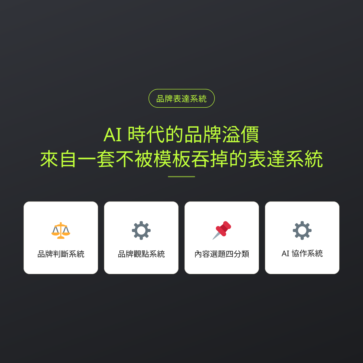 AI 時代的品牌溢價，來自一套不被模板吞掉的表達系統：文章重點卡