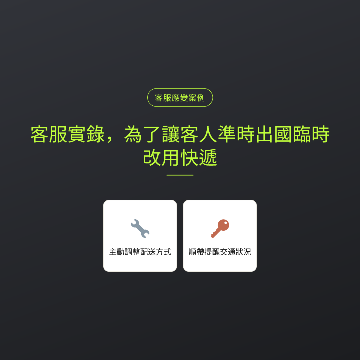 客服實錄，為了讓客人準時出國臨時改用快遞