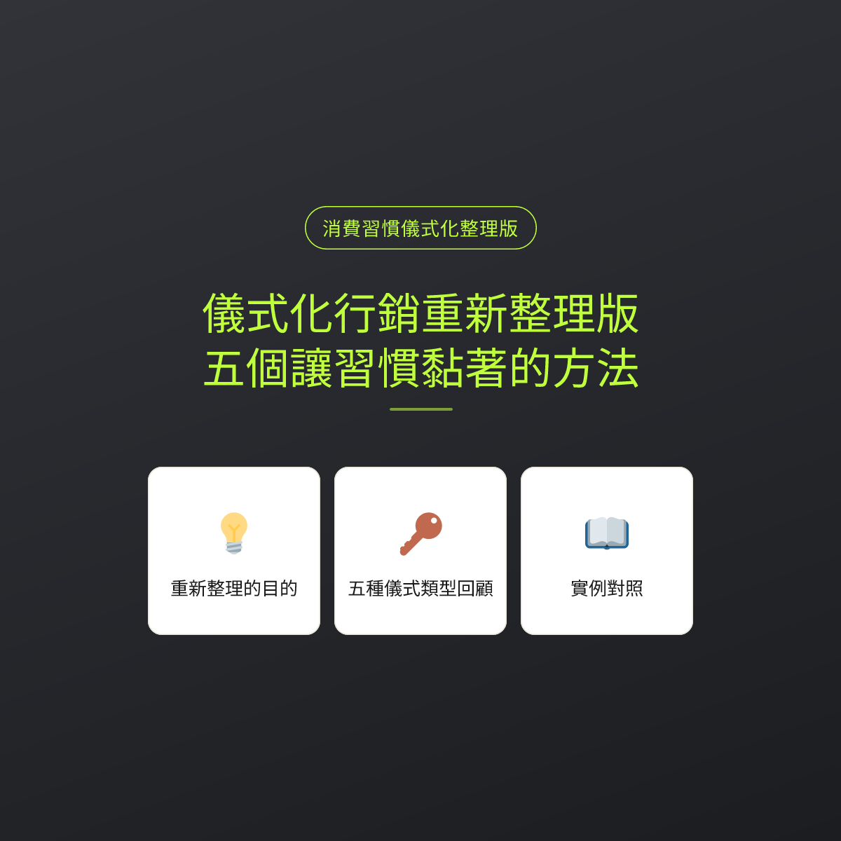 儀式化行銷重新整理版：五個讓習慣黏著的方法
