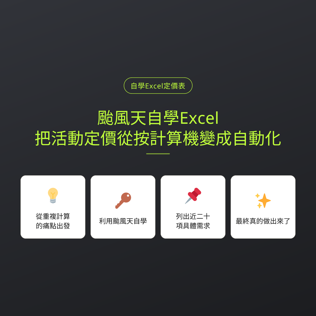 颱風天自學Excel：把活動定價從按計算機變成自動化
