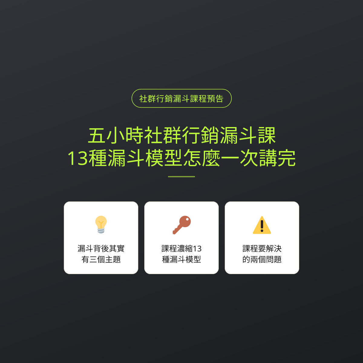 五小時社群行銷漏斗課：13種漏斗模型怎麼一次講完