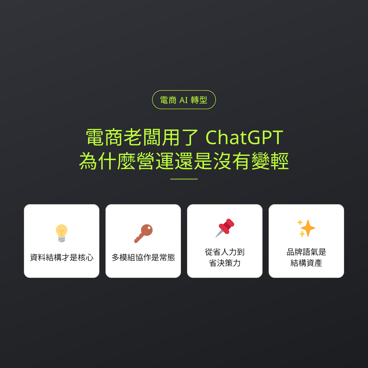電商老闆用了 ChatGPT，為什麼營運還是沒有變輕：文章重點卡