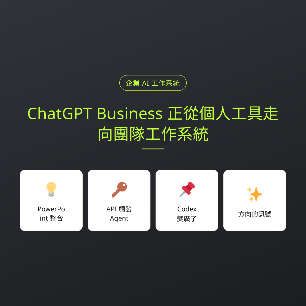 ChatGPT Business 正從個人工具走向團隊工作系統：文章重點卡