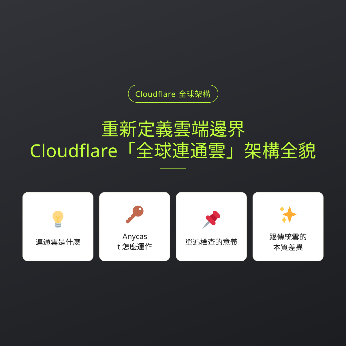 重新定義雲端邊界：Cloudflare「全球連通雲」架構全貌：文章重點卡