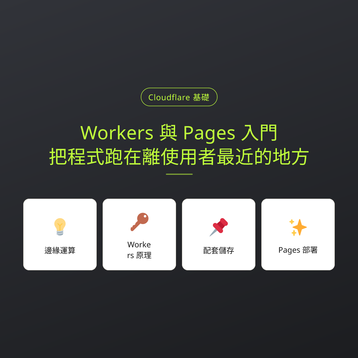 Workers 與 Pages 入門：把程式跑在離使用者最近的地方：文章重點卡