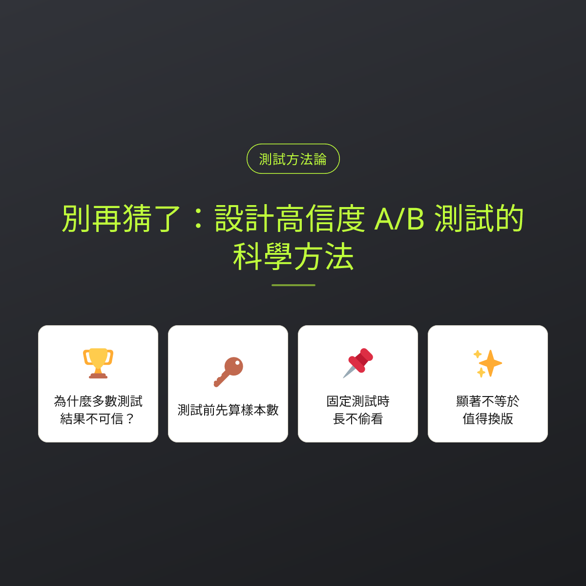 別再猜了：設計高信度 A/B 測試的科學方法：文章重點卡