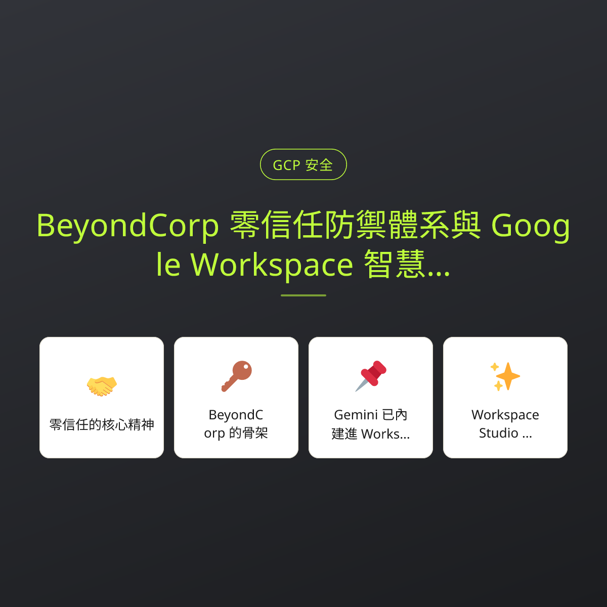 BeyondCorp 零信任防禦體系與 Google Workspace 智慧協同生態：文章重點卡