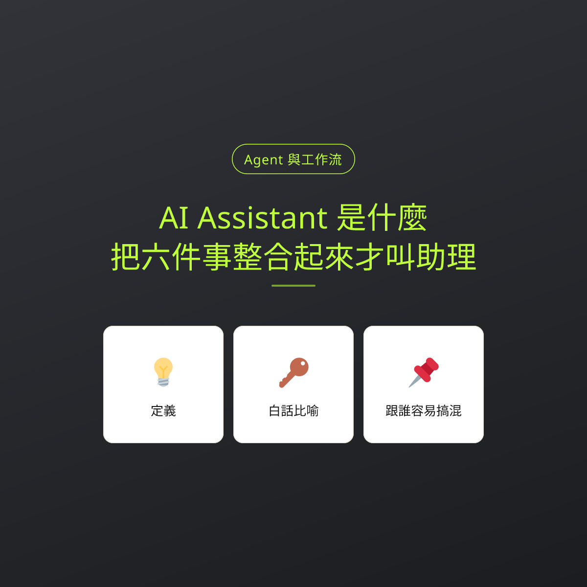 AI Assistant 是什麼？把六件事整合起來才叫助理：文章重點卡