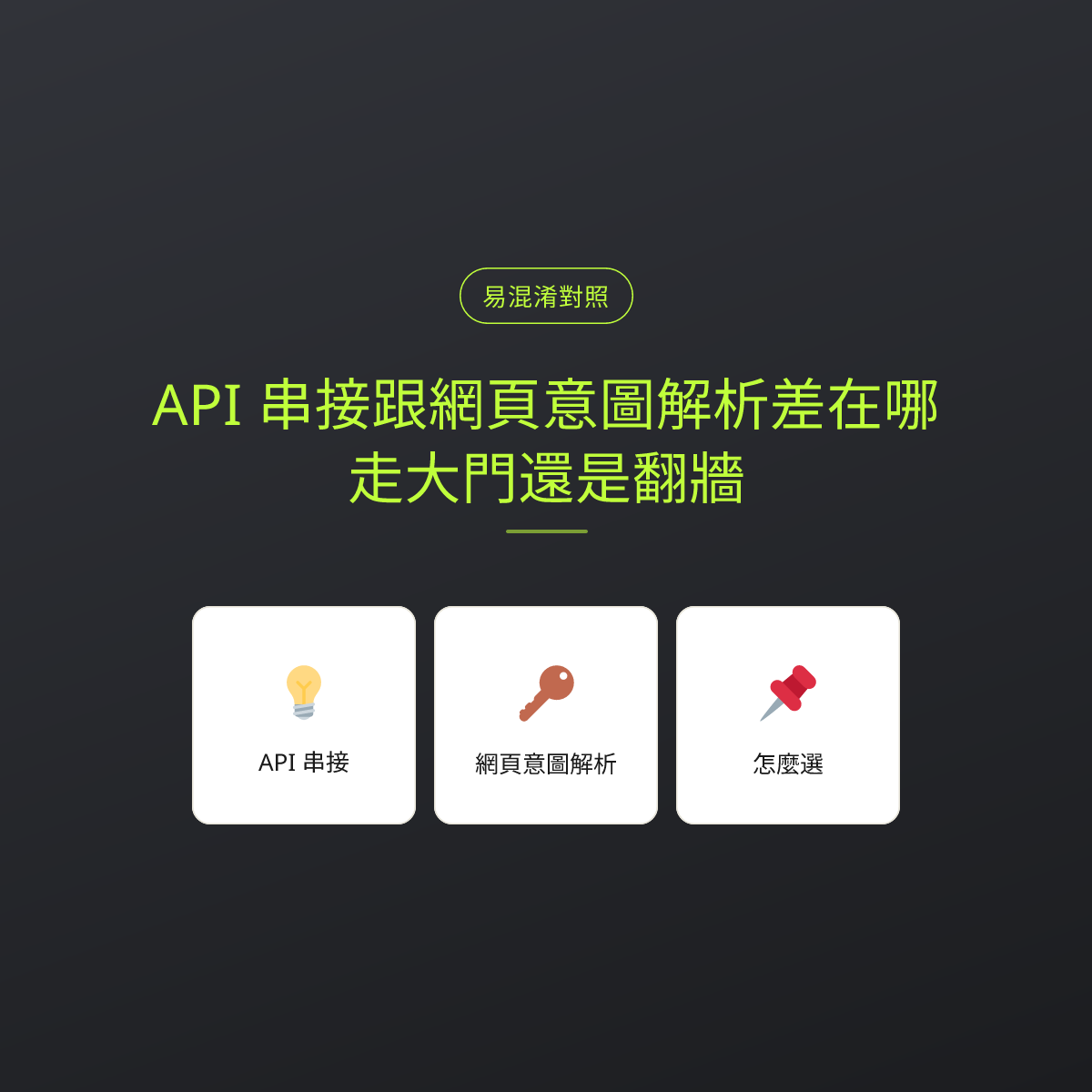 API 串接跟網頁意圖解析差在哪？走大門還是翻牆：文章重點卡