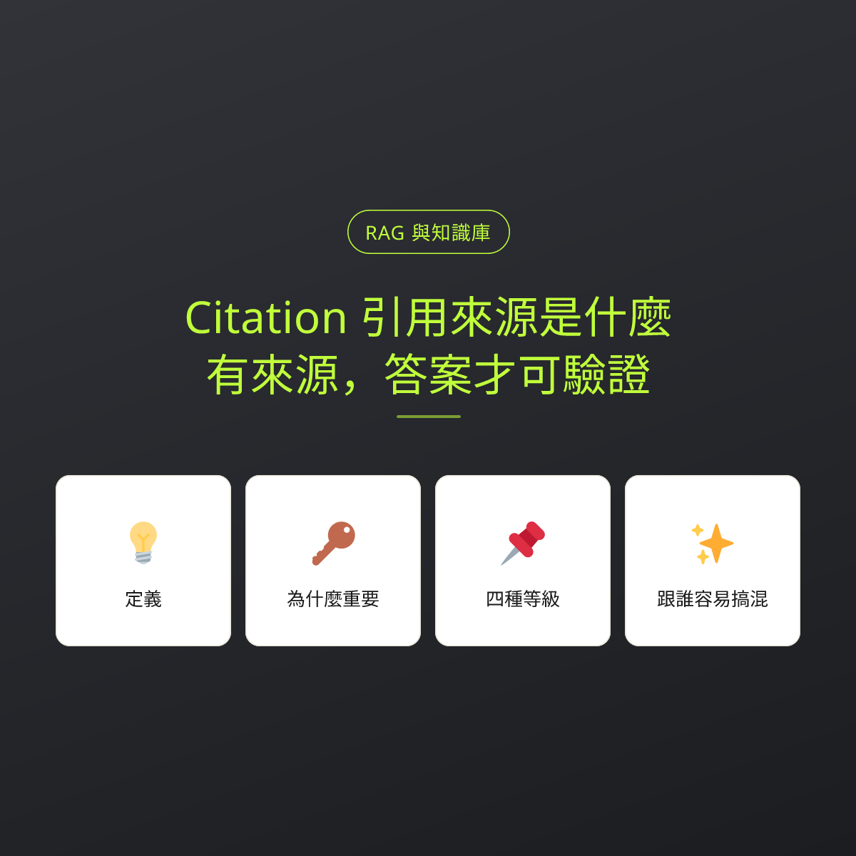 Citation 引用來源是什麼？有來源，答案才可驗證：文章重點卡