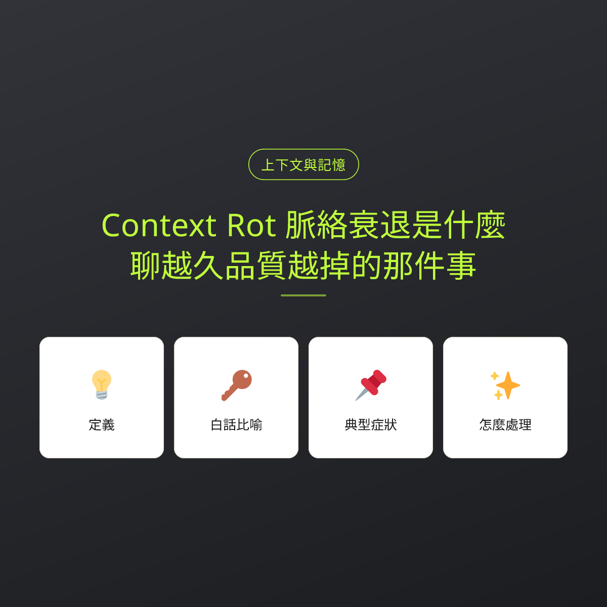 Context Rot 脈絡衰退是什麼？聊越久品質越掉的那件事：文章重點卡