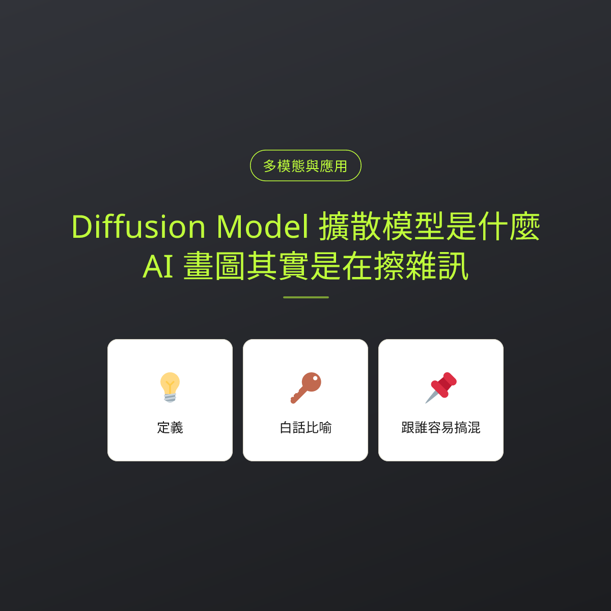 Diffusion Model 擴散模型是什麼？AI 畫圖其實是在擦雜訊：文章重點卡