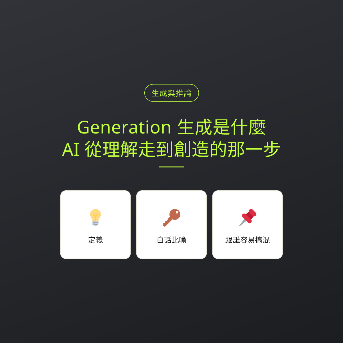 Generation 生成是什麼？AI 從理解走到創造的那一步：文章重點卡