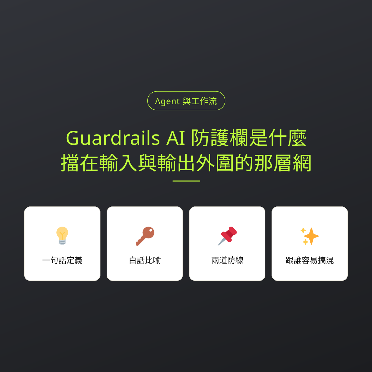 Guardrails AI 防護欄是什麼？擋在輸入與輸出外圍的那層網：文章重點卡