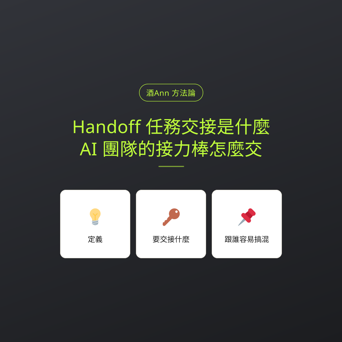 Handoff 任務交接是什麼？AI 團隊的接力棒怎麼交：文章重點卡