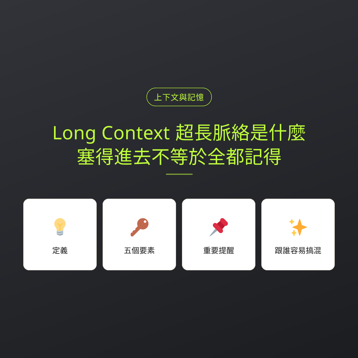 Long Context 超長脈絡是什麼？塞得進去不等於全都記得：文章重點卡