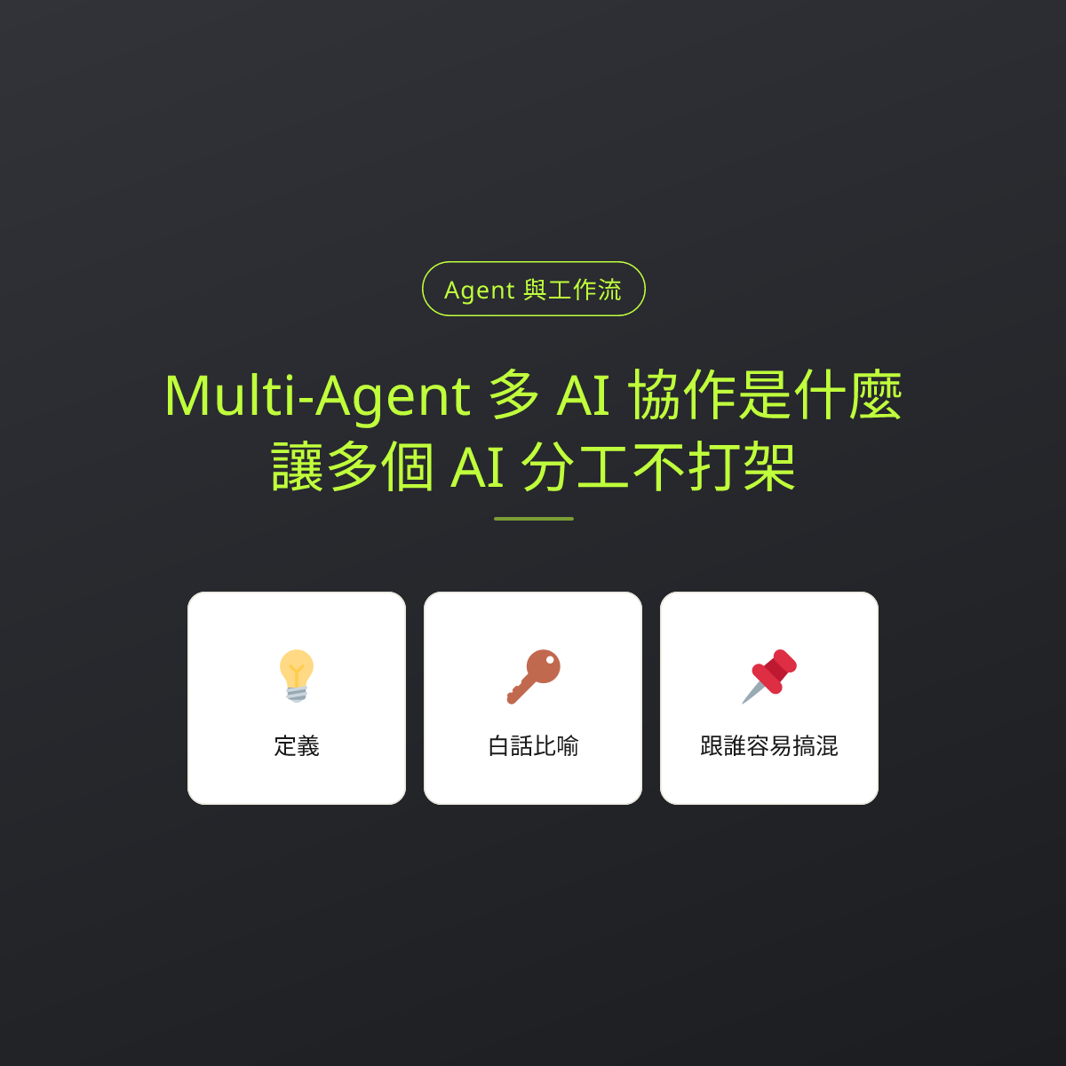 Multi-Agent 多 AI 協作是什麼？讓多個 AI 分工不打架：文章重點卡