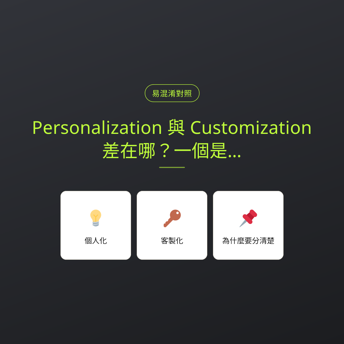 Personalization 與 Customization 差在哪？一個是系統學你，一個是你設定它：文章重點卡