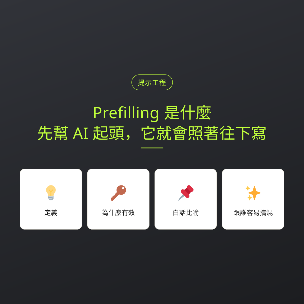 Prefilling 是什麼？先幫 AI 起頭，它就會照著往下寫：文章重點卡