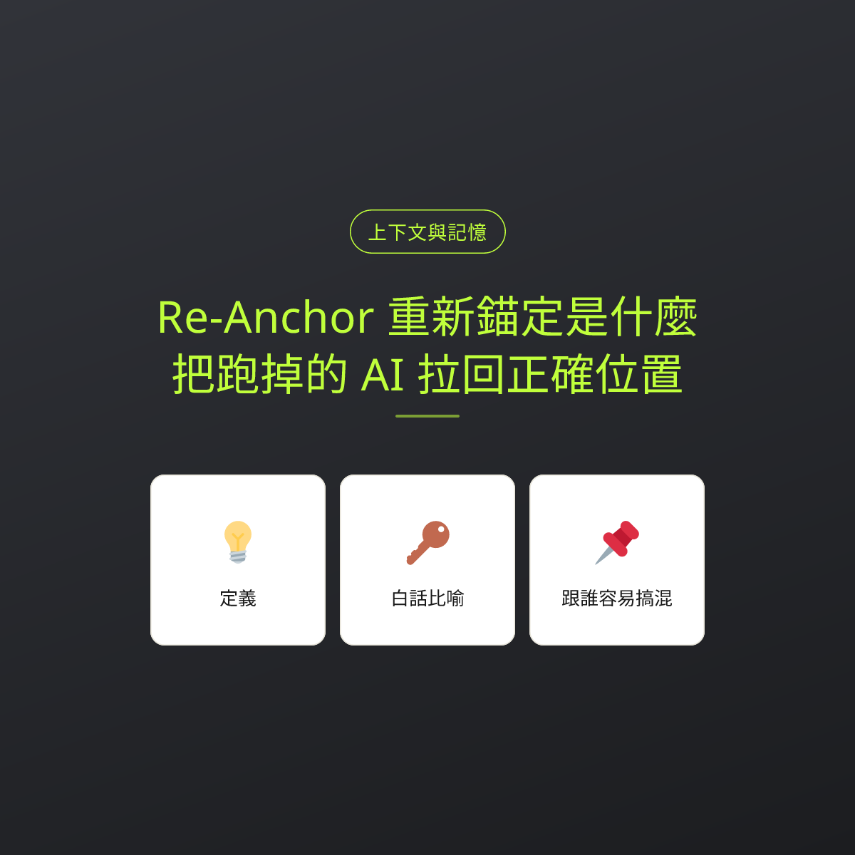 Re-Anchor 重新錨定是什麼？把跑掉的 AI 拉回正確位置：文章重點卡