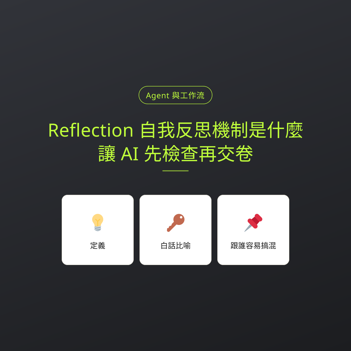 Reflection 自我反思機制是什麼？讓 AI 先檢查再交卷：文章重點卡