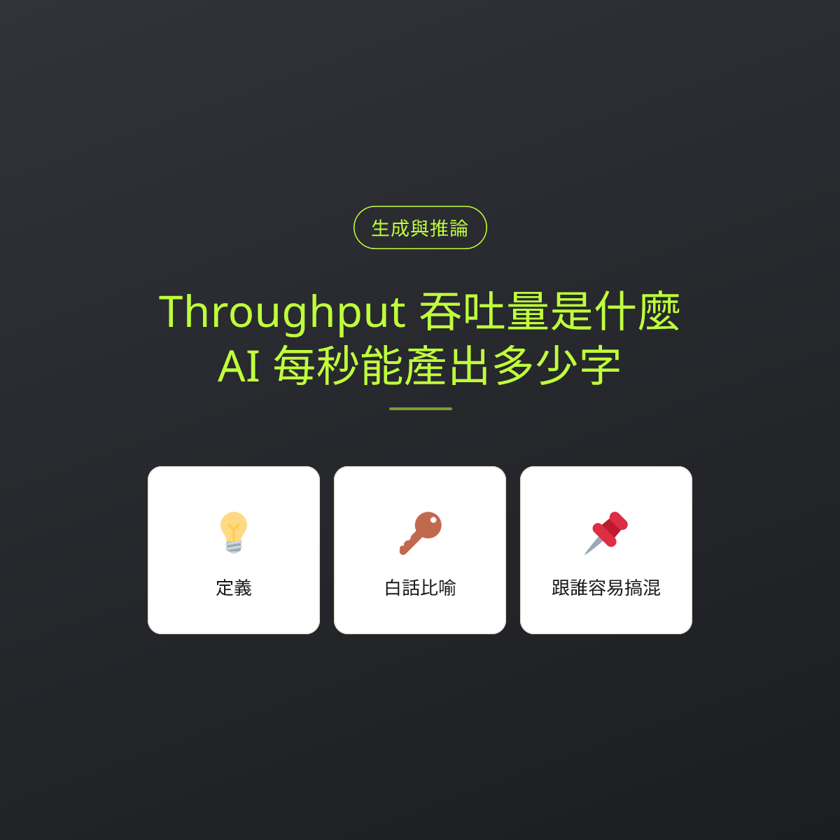 Throughput 吞吐量是什麼？AI 每秒能產出多少字：文章重點卡