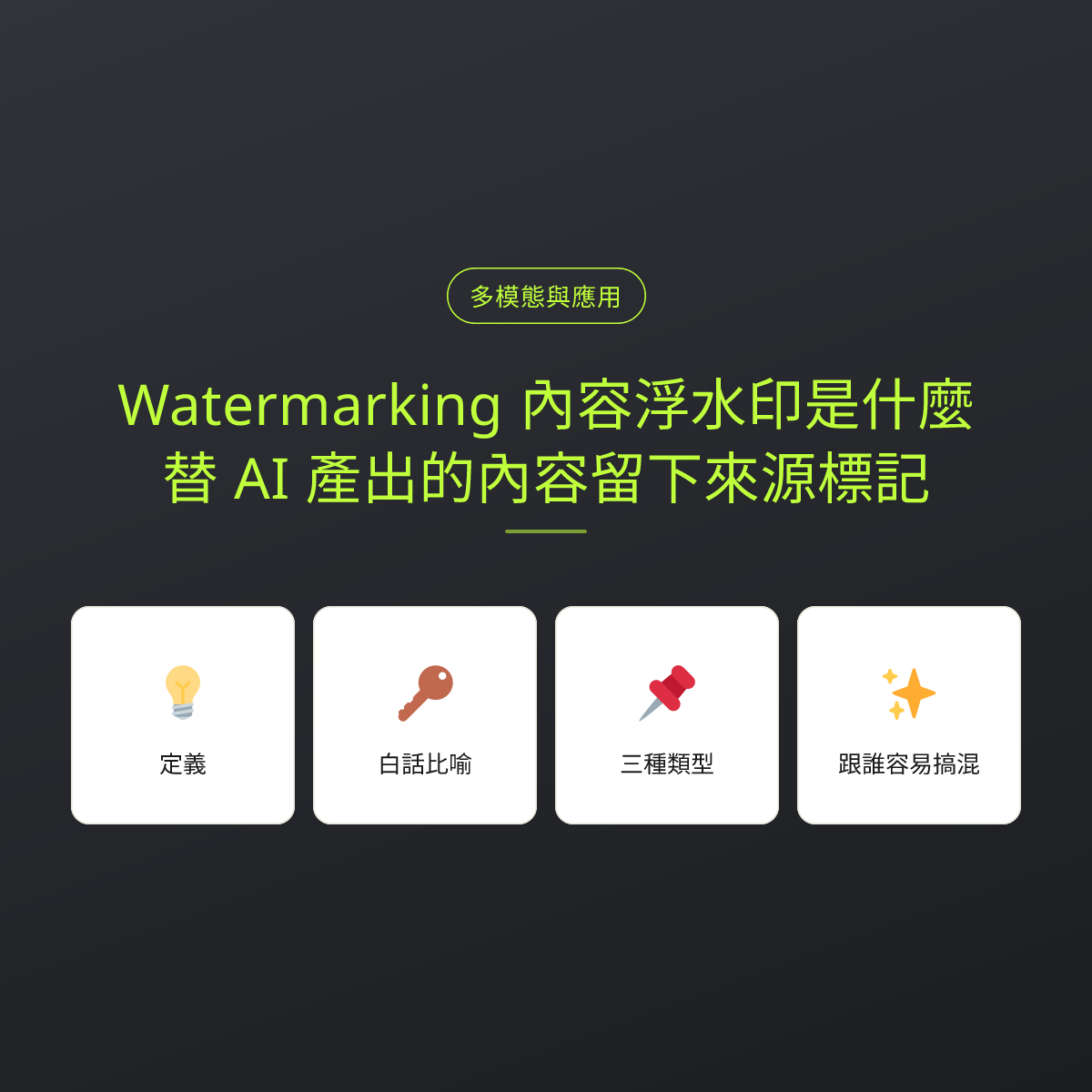 Watermarking 內容浮水印是什麼？替 AI 產出的內容留下來源標記：文章重點卡