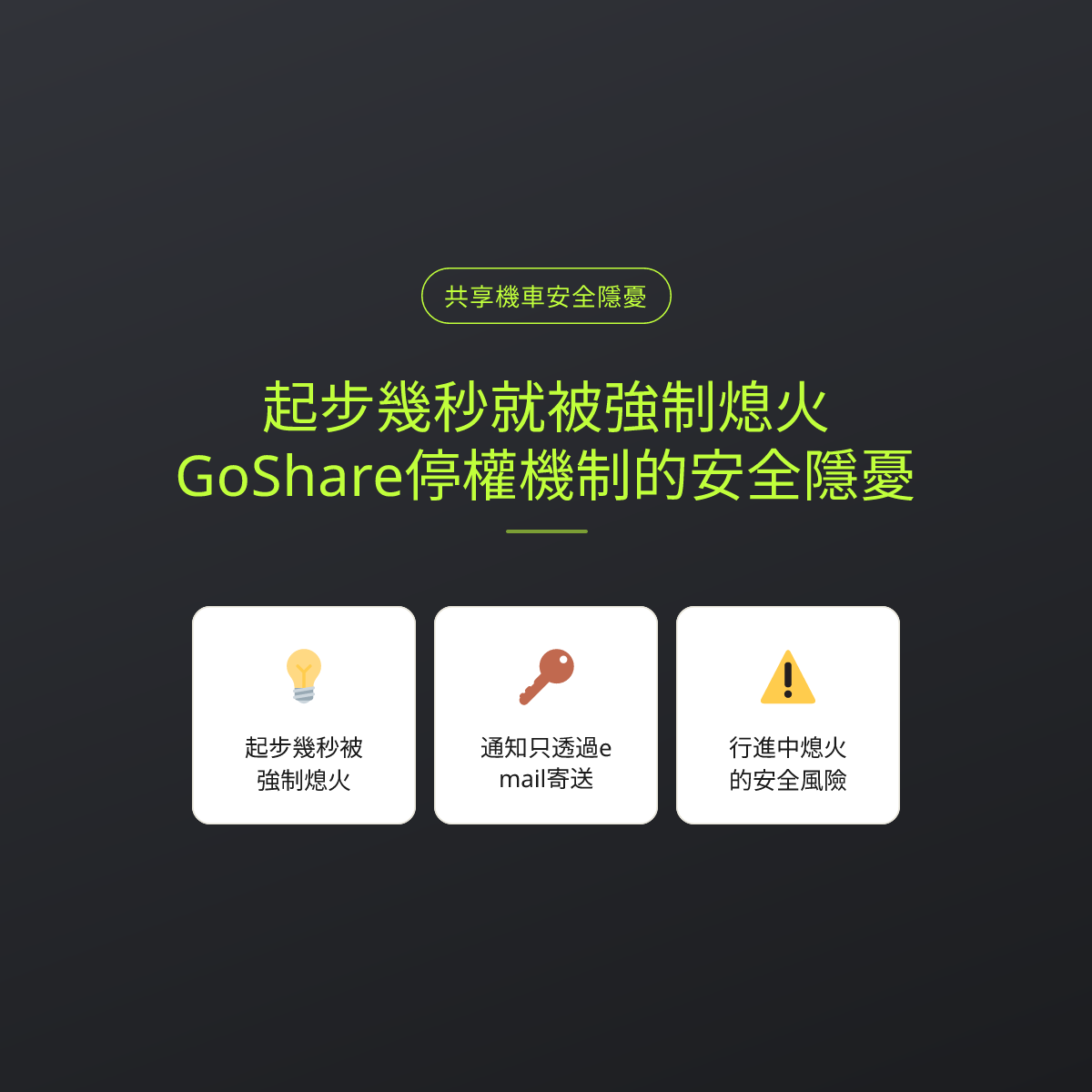 起步幾秒就被強制熄火：GoShare停權機制的安全隱憂
