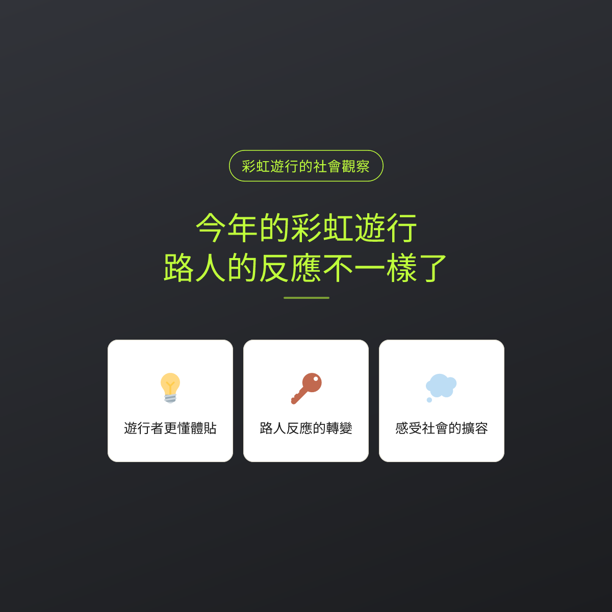 今年的彩虹遊行，路人的反應不一樣了