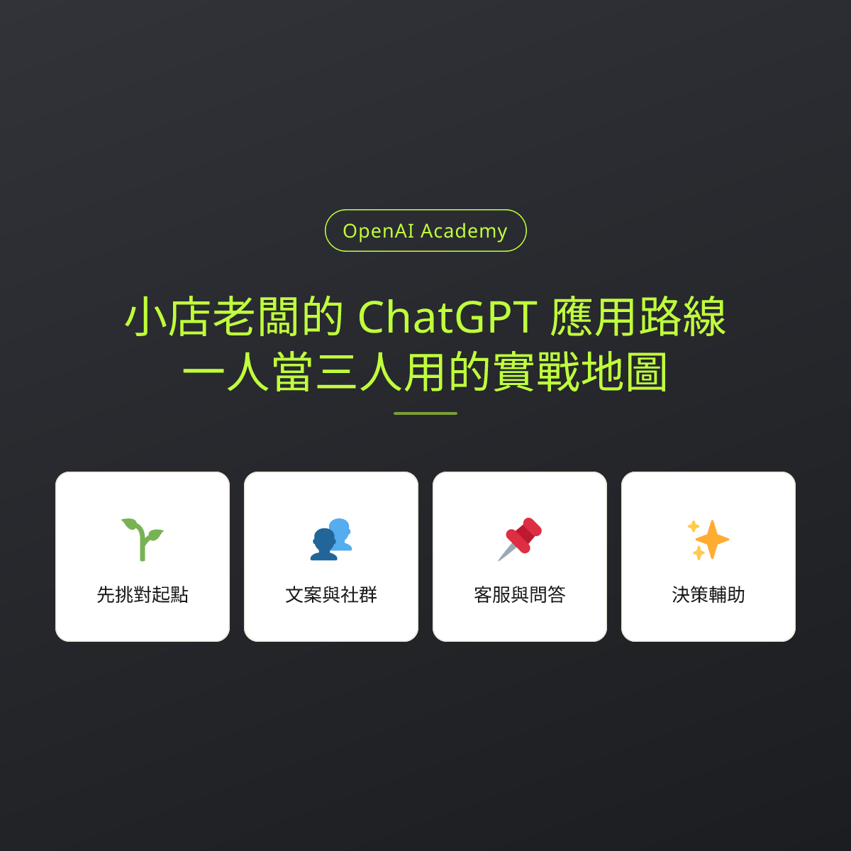 小店老闆的 ChatGPT 應用路線：一人當三人用的實戰地圖：文章重點卡