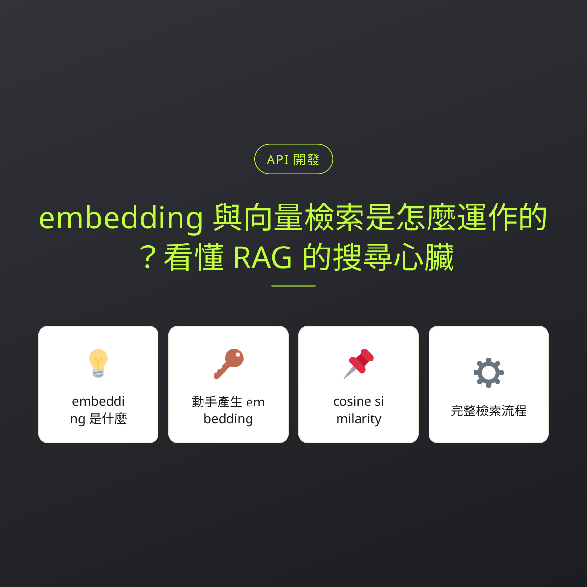 embedding 與向量檢索是怎麼運作的？看懂 RAG 的搜尋心臟：文章重點卡