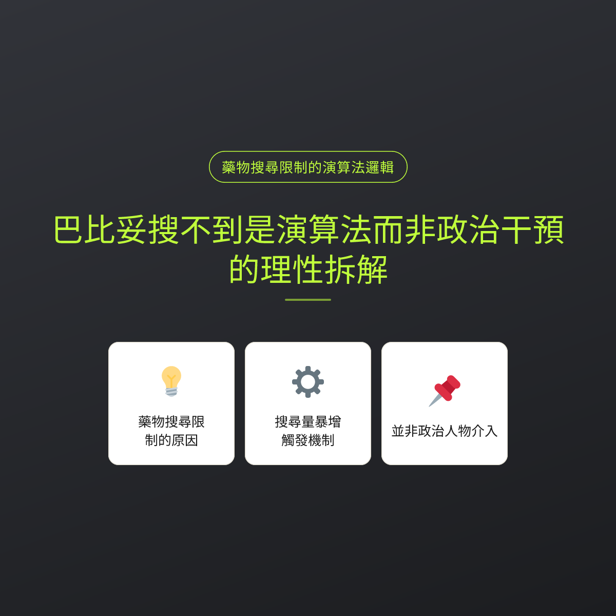巴比妥搜不到是演算法而非政治干預的理性拆解