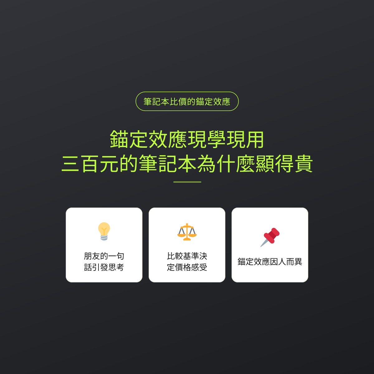 錨定效應現學現用：三百元的筆記本為什麼顯得貴