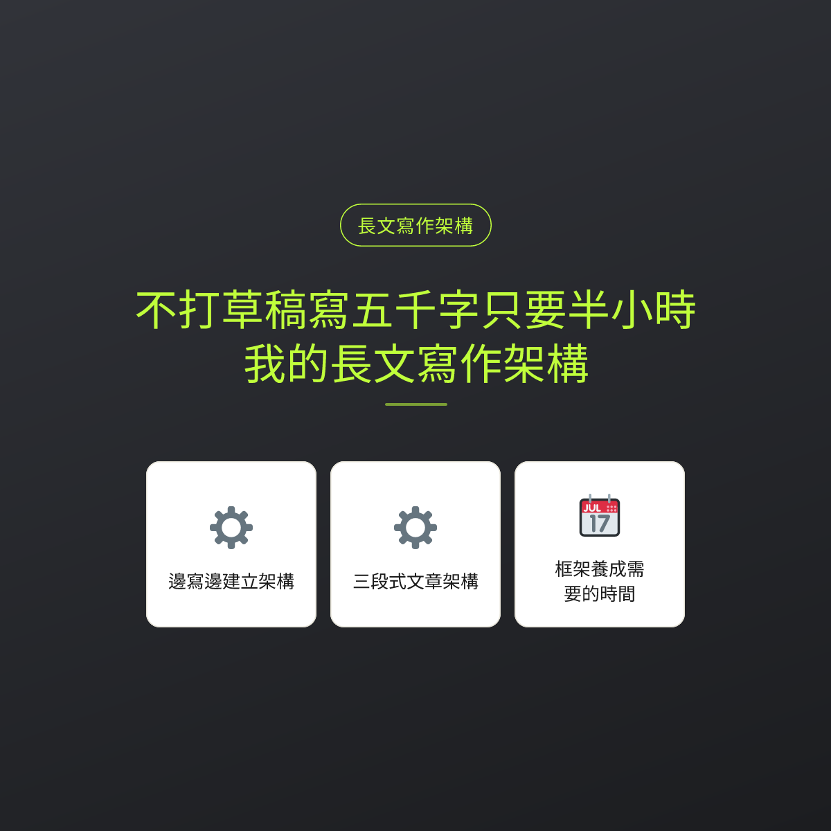 不打草稿寫五千字只要半小時：我的長文寫作架構