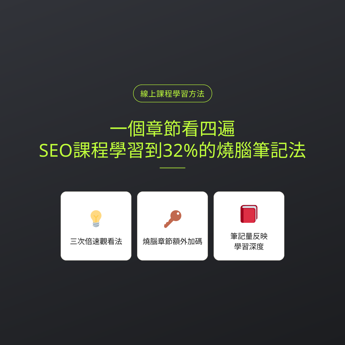 一個章節看四遍：SEO課程學習到32%的燒腦筆記法