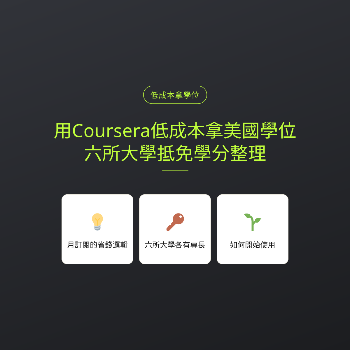 用Coursera低成本拿美國學位：六所大學抵免學分整理