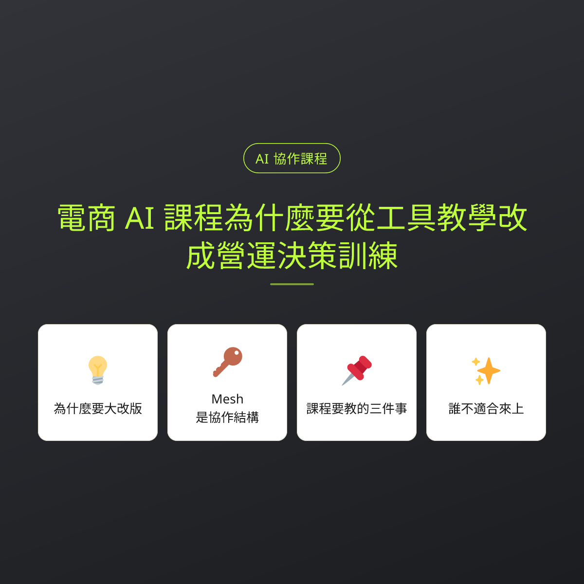 電商 AI 課程為什麼要從工具教學改成營運決策訓練：文章重點卡