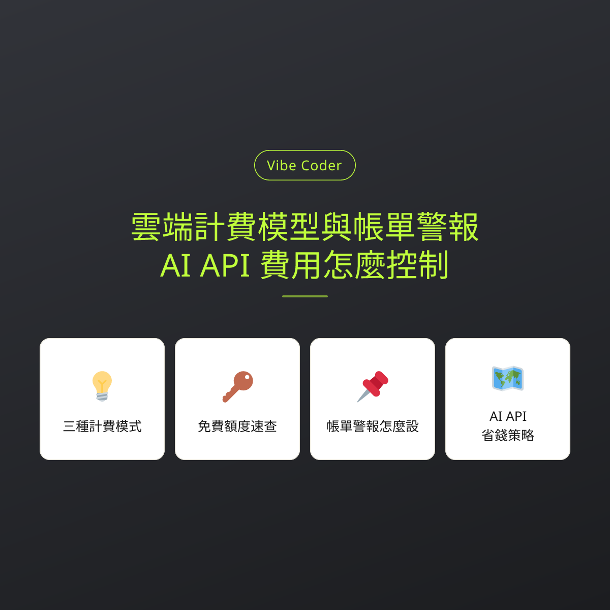 雲端計費模型與帳單警報：AI API 費用怎麼控制